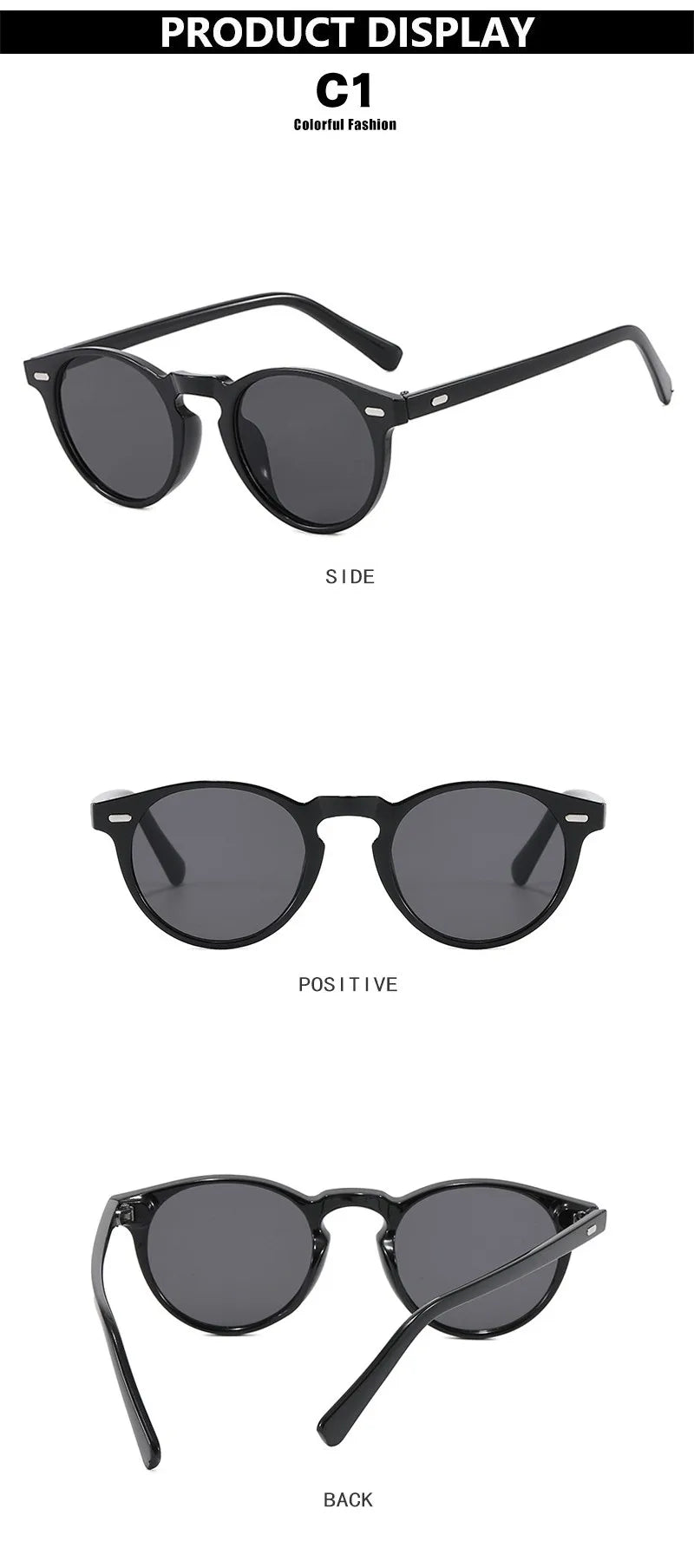 Vintage Punk Round Vintage Sunglasses Women Retro Luxury Designer Sun Glasses for Female Oculos De Sol Shades UV400