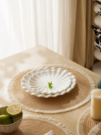 4pcs/set Hot Selling Fringe Eco-friendly Household Non-Slip Morden Style Table Woven Placemats Polyester Round Mat