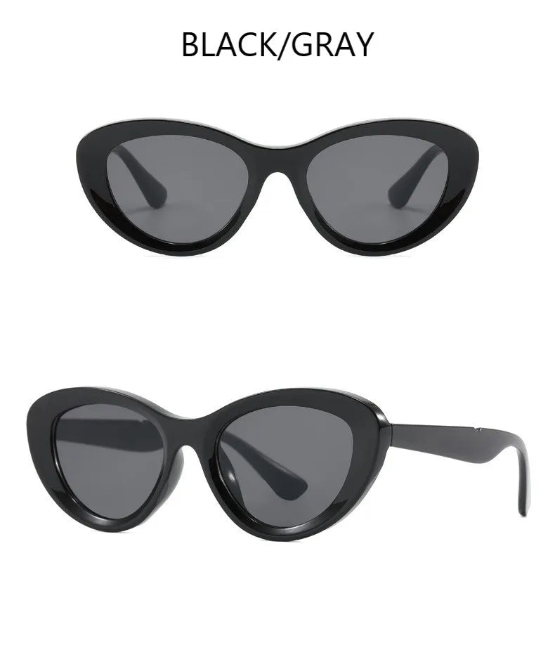 Retro Concave Cat Eye Sunglasses Women Fashion Brand Designer New Sun Glasses Cateye Eyeglasses Shadow for Female