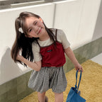 2026 Summer New Children Plaid Shorts Cotton Girls Cute Loose Culottes Kids Fashion Casual Shorts Toddler Clothes