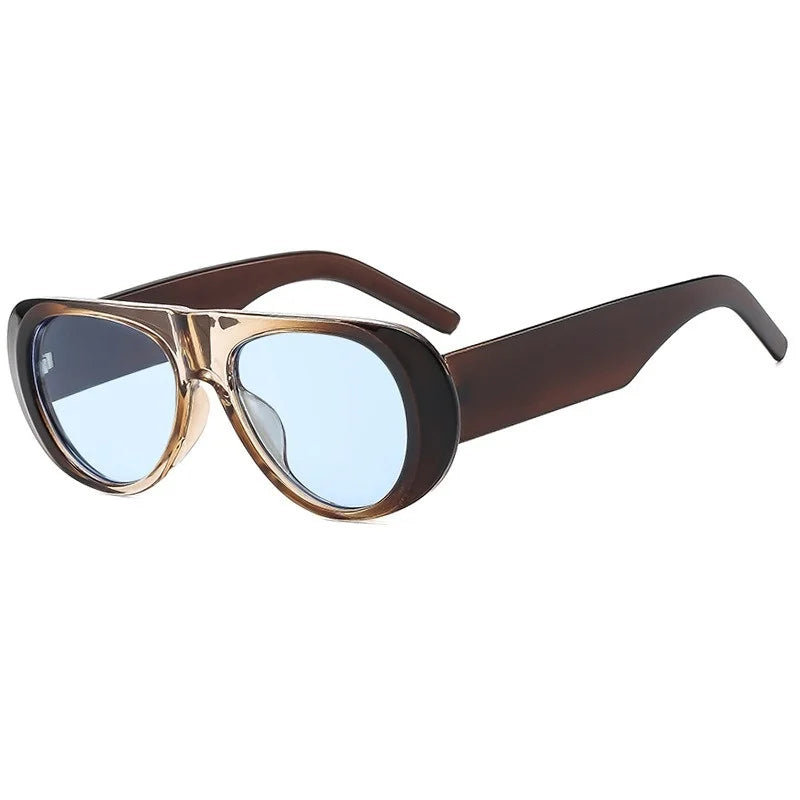 Retro Large Sunglasses for Women Fashionable Wide Legs New Large Frame Sunglasses Gradient Color Personalized Glasses Goggles