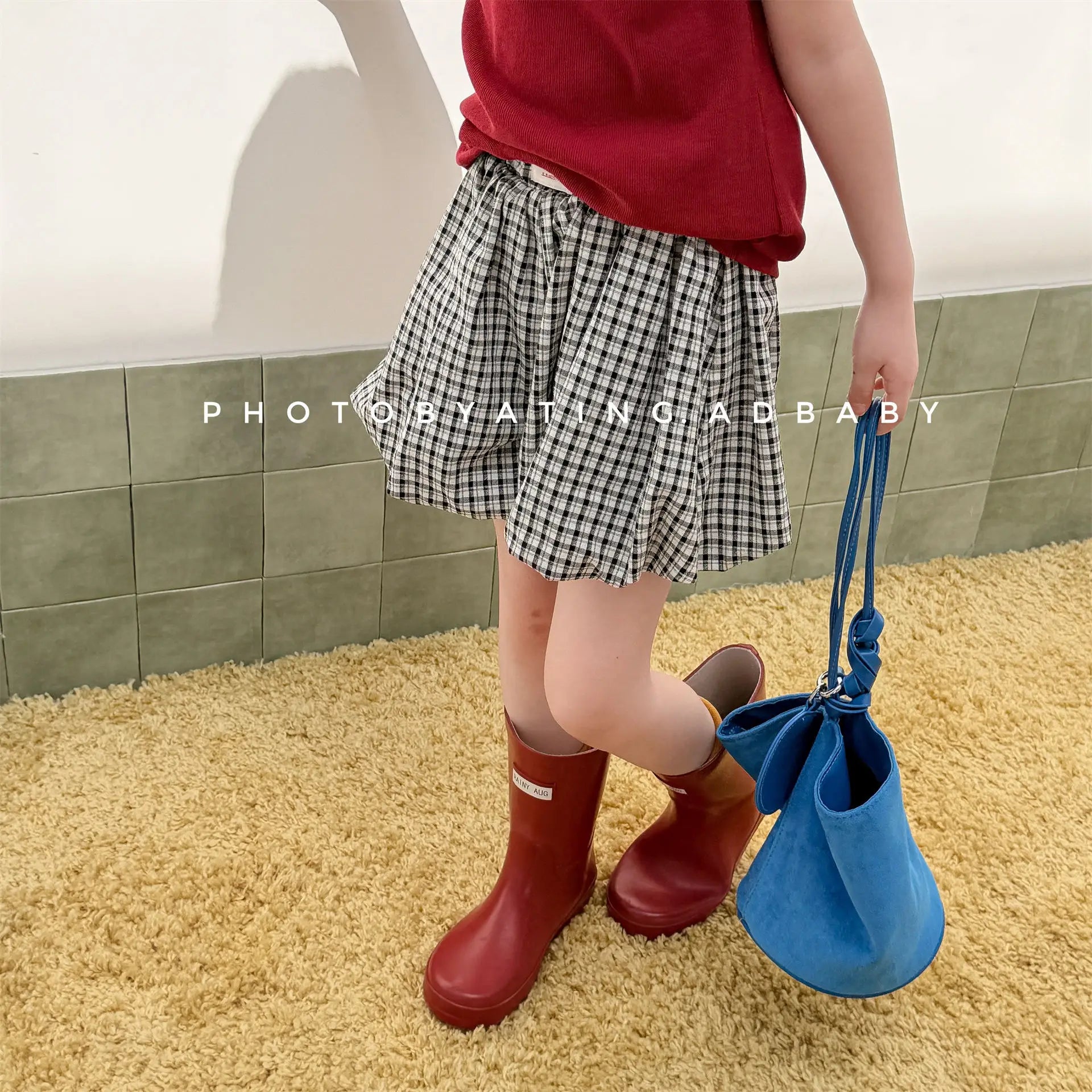 2026 Summer New Children Plaid Shorts Cotton Girls Cute Loose Culottes Kids Fashion Casual Shorts Toddler Clothes