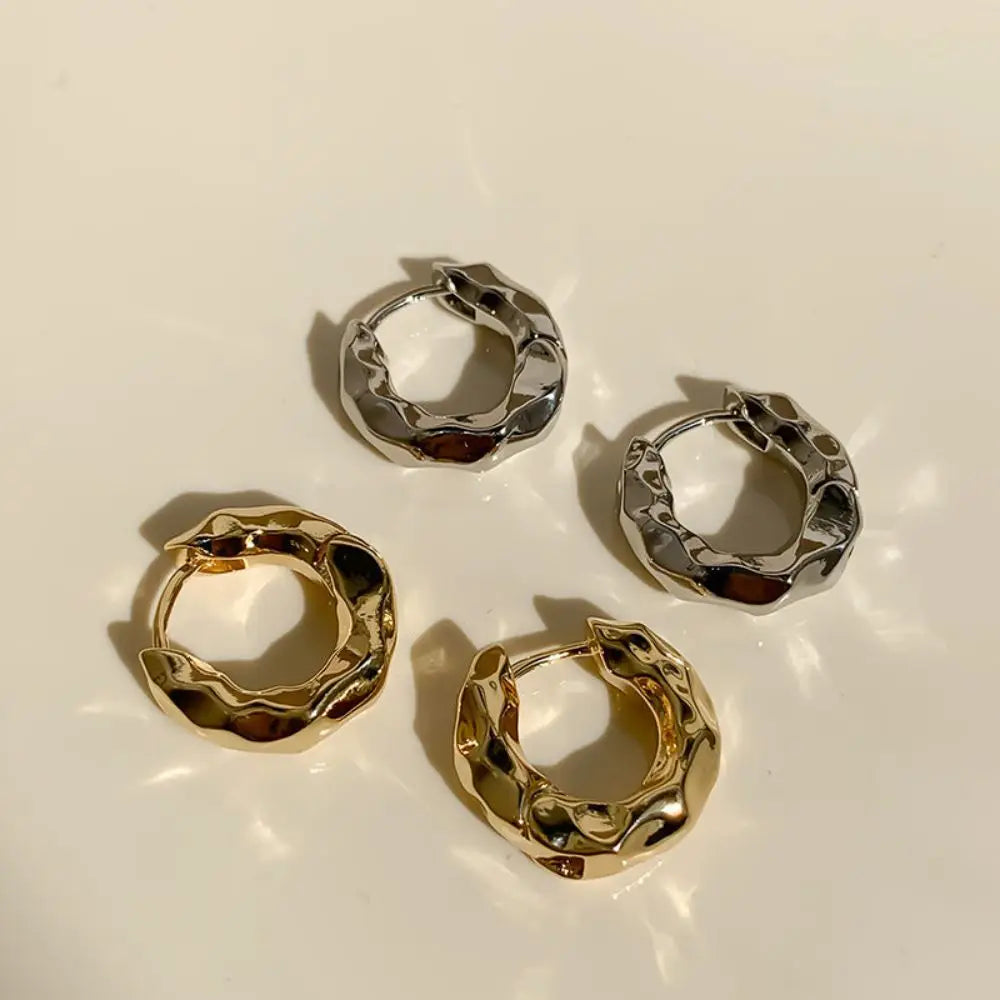 New Hot Sell Trendy Plated Gold Color Circle Earrings for Women Ear Hoop Earring Classic Jewelry