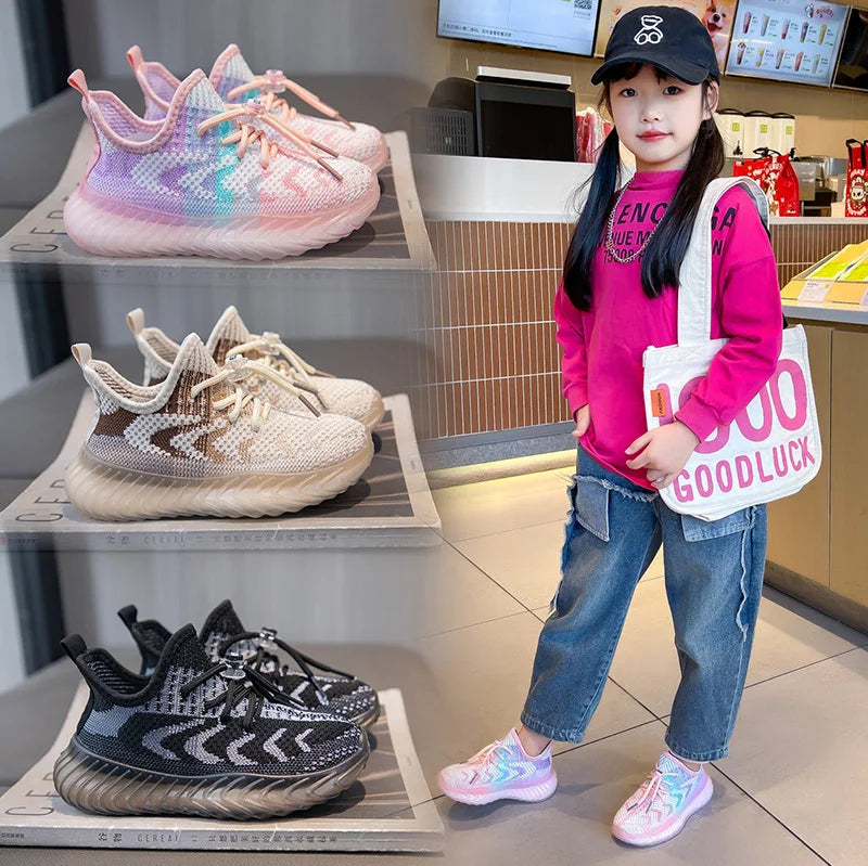 2026 Kids Sneakers Breathable Mesh Casual Soft Sole Running Shoes For Boys Girls Spring Summer