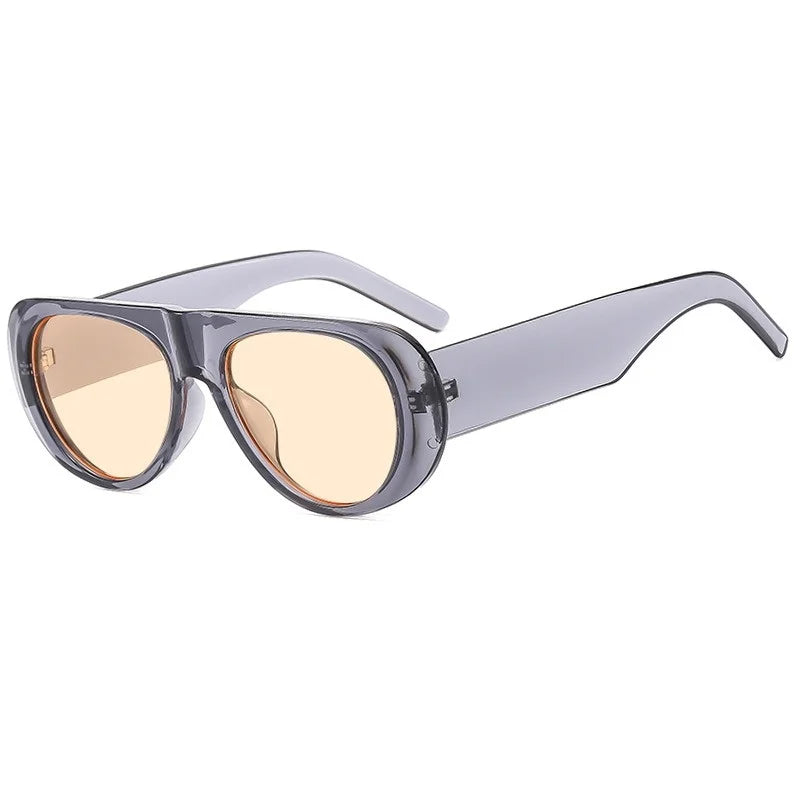 Retro Large Sunglasses for Women Fashionable Wide Legs New Large Frame Sunglasses Gradient Color Personalized Glasses Goggles
