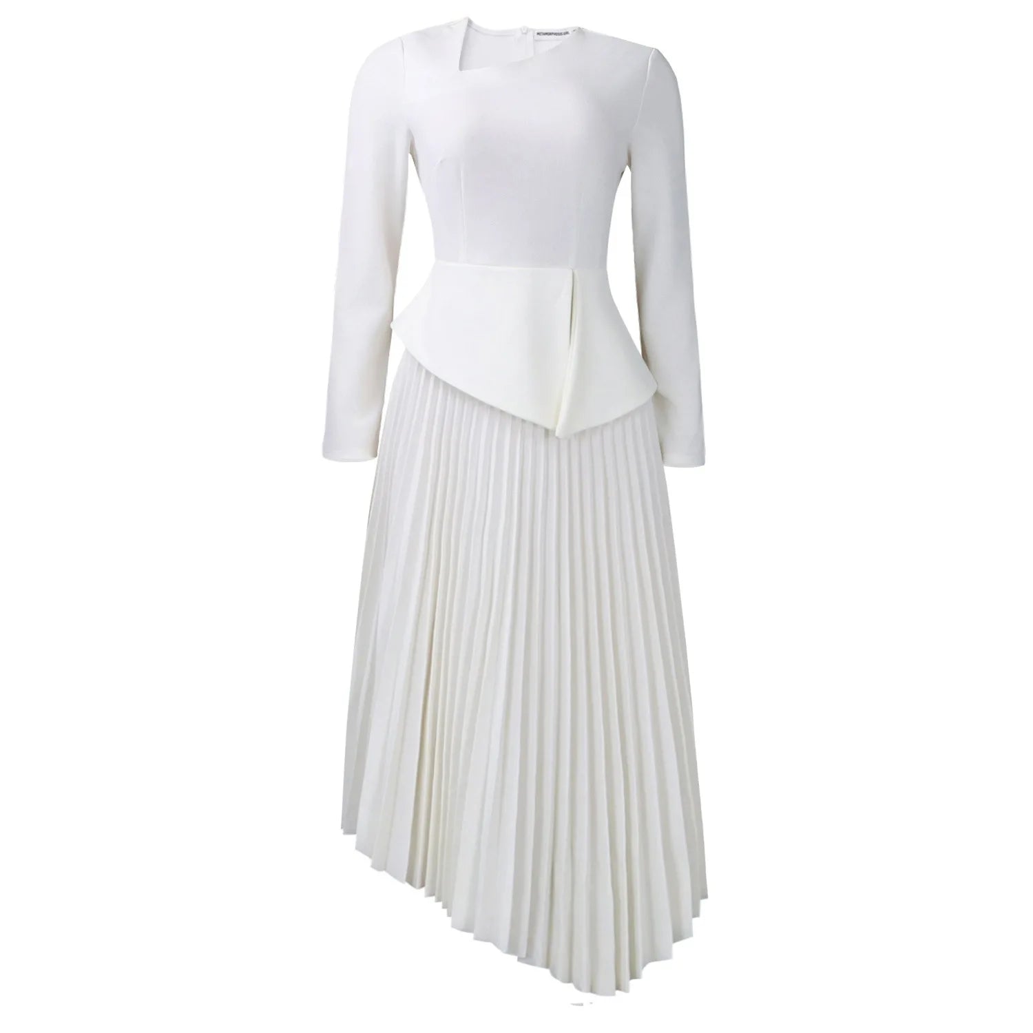 Women's Elegant Slant-Neck High-Waist Mid-Length Fashion Dress Spring 2026 New Style