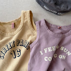 2026 Summer New Children Sleeveless T Shirts Cotton Boys Girls Letter Print Loose Vest Baby Thin Casual Tops Kids Clothes