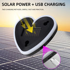 1pc Solar Powered Car Neon Light Striped Heart Lamp Led Ambient Light Wireless Suction Cup USB Rechargeable Led Atmosphere Lamp