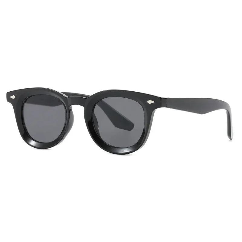 Vintage Punk Square Sunglasses Women Brand Fashion Concave Sun Glasses Men Shades UV400 Olive Green Leopard Rivets Eyewear