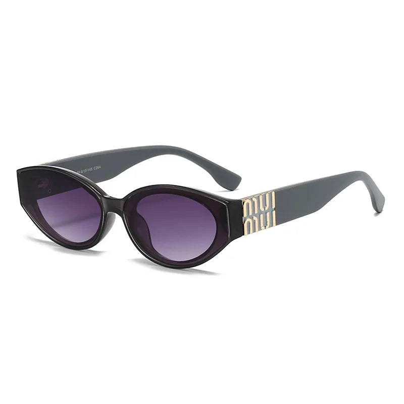 Luxury Glamour Sunglasses For Women And Men Oval Minimalist Fashion Brand Sun Glasses Unisex Stylish Shades UV400