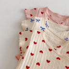2026 Summer New Baby Sleeveless Sling Bodysuit Cute Infant Girl Heart Print Jumpsuit Cotton Toddler Sling Newborn Clothes 0-24M