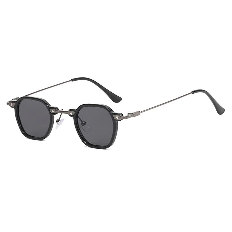 Retro Square Sunglasses Men Small Frame Sun Glasses Women New Fashion Polygonal Metal Eyeglasses Shadow UV400