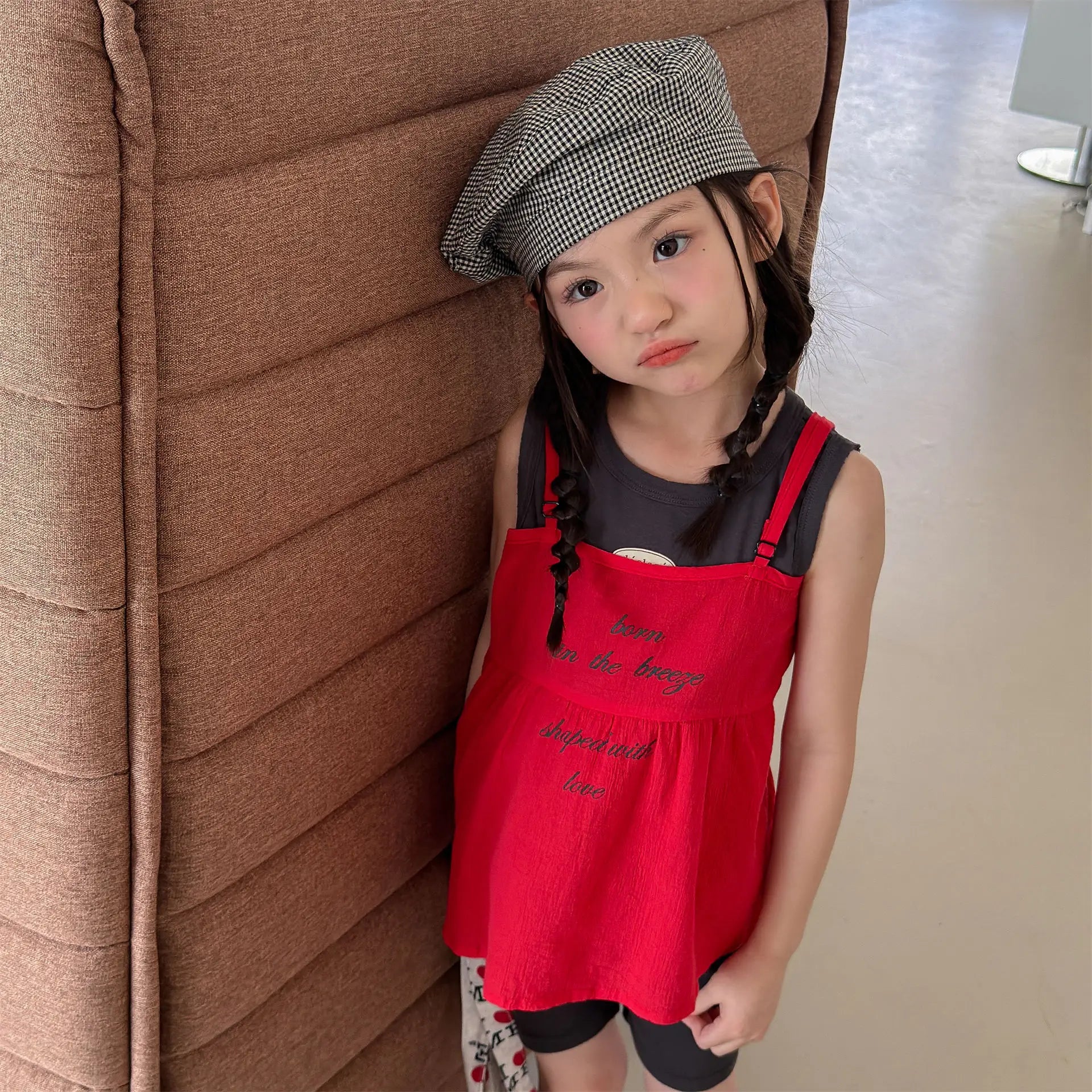2026 Summer New Children Sleeveless Loose T Shirts Cotton Girls Versatile Sling Vest Toddler Thin Casual Tops Kids Clothes