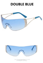 Cyberpunk Y2K Sunglasses Women Fashion Rimless One Piece Sun Glasses Men Vintage Shades 2000S Accessories 90S Gradient Glasses