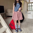 2026 Summer New Children Plaid Shorts Cotton Girls Cute Loose Culottes Kids Fashion Casual Shorts Toddler Clothes
