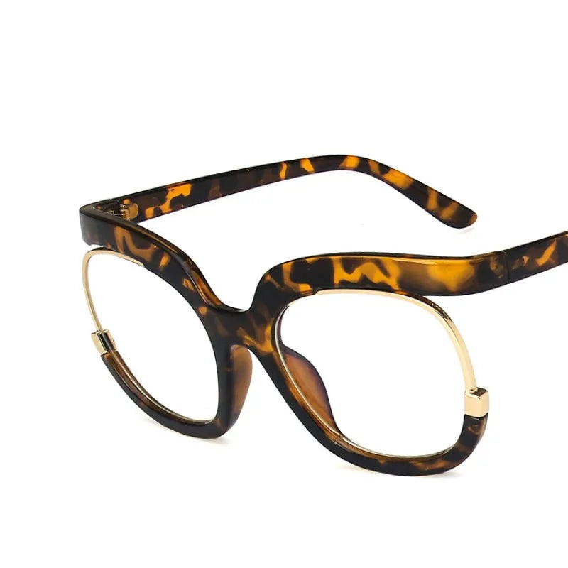 2023 Ins Rainbow Frame Fashion Retro Round Anti Blue Light Women Glasses Vintage Oversized Colourful Frame Clear Eyeglasses
