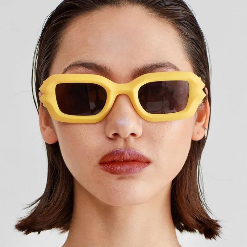Punk Square Sunglasses 2022 New Ripple Funny Sunglasses Bump Cyberpunk Sunglasses Trendy Hip Hop Glasses UV400