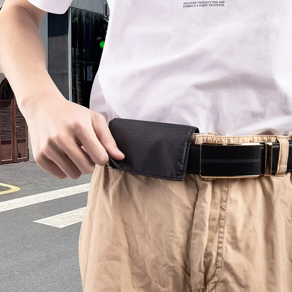Anti-Theft RFID Blocking Travel Pouch Money Belt Bag for Women & Men Small Wallet for Credit Card ID Cash Passport