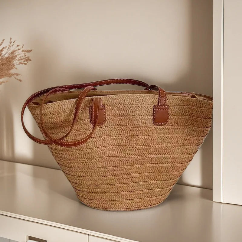 Luxury Designer Summer Beach Party Purses Shopper Tote Bag Women's Large Capacity Shoulder Bag Summer Straw Woven Basket Handbag