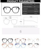 Eye Glasses Frame Fashion Casual Plain Glasses Anti Blue Light Retro Square Eyeglasses without Degrees Colorful Frame Eyewear