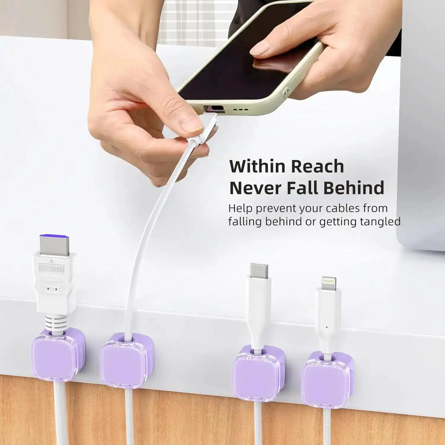 Cable Organiser Adjustable Magnetic Cable Clip Cable Cord Holder Under Desk Organizing Cable Management Holder Wire Keeper Cable
