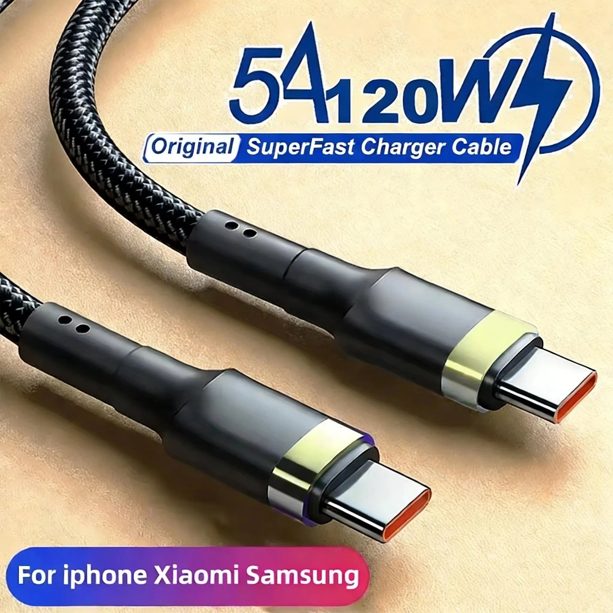 120W Fast Charge Cable  PD Quick Charging High Quality USB C TO USB Type C Cable For iPhone Xiaomi 17 Plus Pro Max Samsung S24