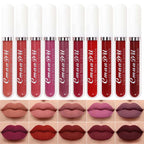 10pcs/set Liquid Matte Lipstick Set with 10 Colors Matte Lip Gloss Waterproof High Pigment Lipstick Lips Makeup Cosmetics Set