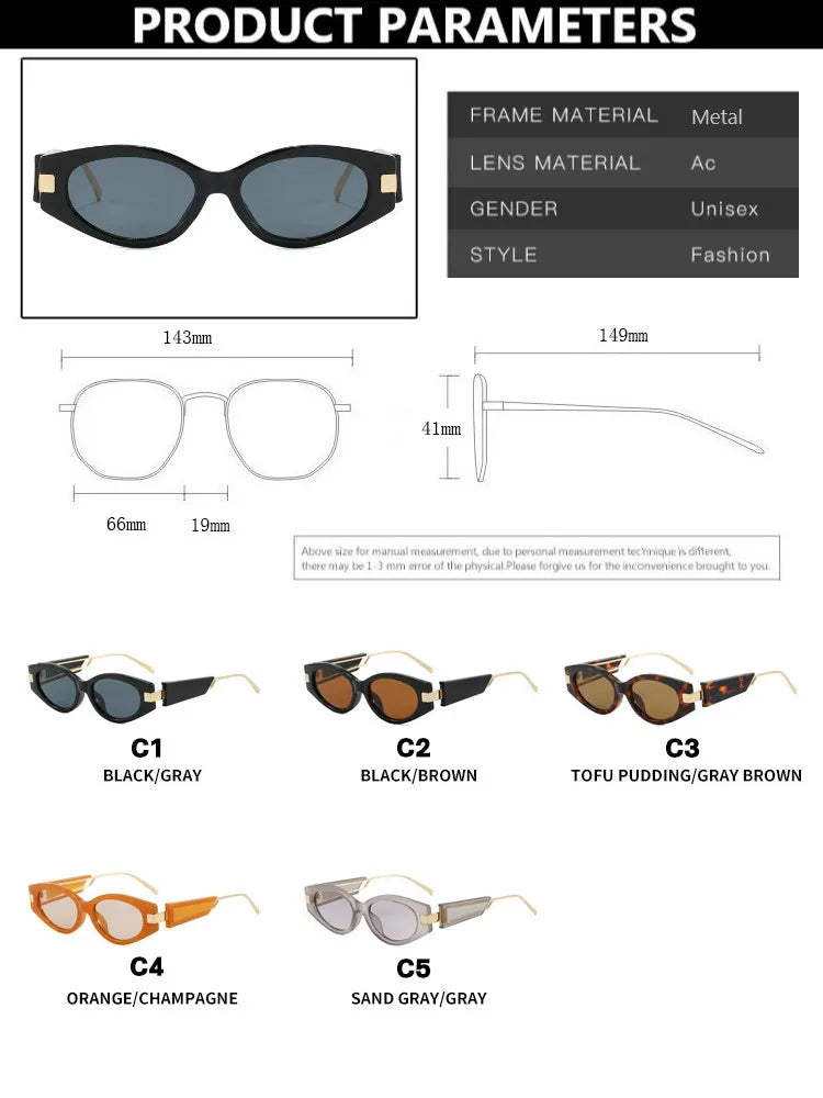 Small Frame Y2k Sunglasses Women Brand Designer Vintage Punk Sun Glasses Female Personality Fashion Shades Oculos De Sol