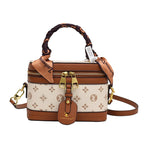 Brand Designer Women's Printed Box Bag Handbags Ladies Retro Patchwork Handbags Wild Portable Shoulder Corssbody Cosmetic Bag