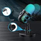 USB Microphone for Live Streaming And Karaoke V5 Noise Cancelling Gaming Condenser Microphone with Mobile Phone Stand
