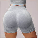High Waist Yoga Pants Sand Washed Fitness Running Shorts Women's Tight Fitting Exercise Clothing Summer Autumn Spring