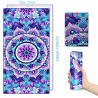 Microfiber Beach Towel Absorbent Bath towel big Quick-drying sunscreen for Adults Travel Swimming Pool Purple Flower Pattern