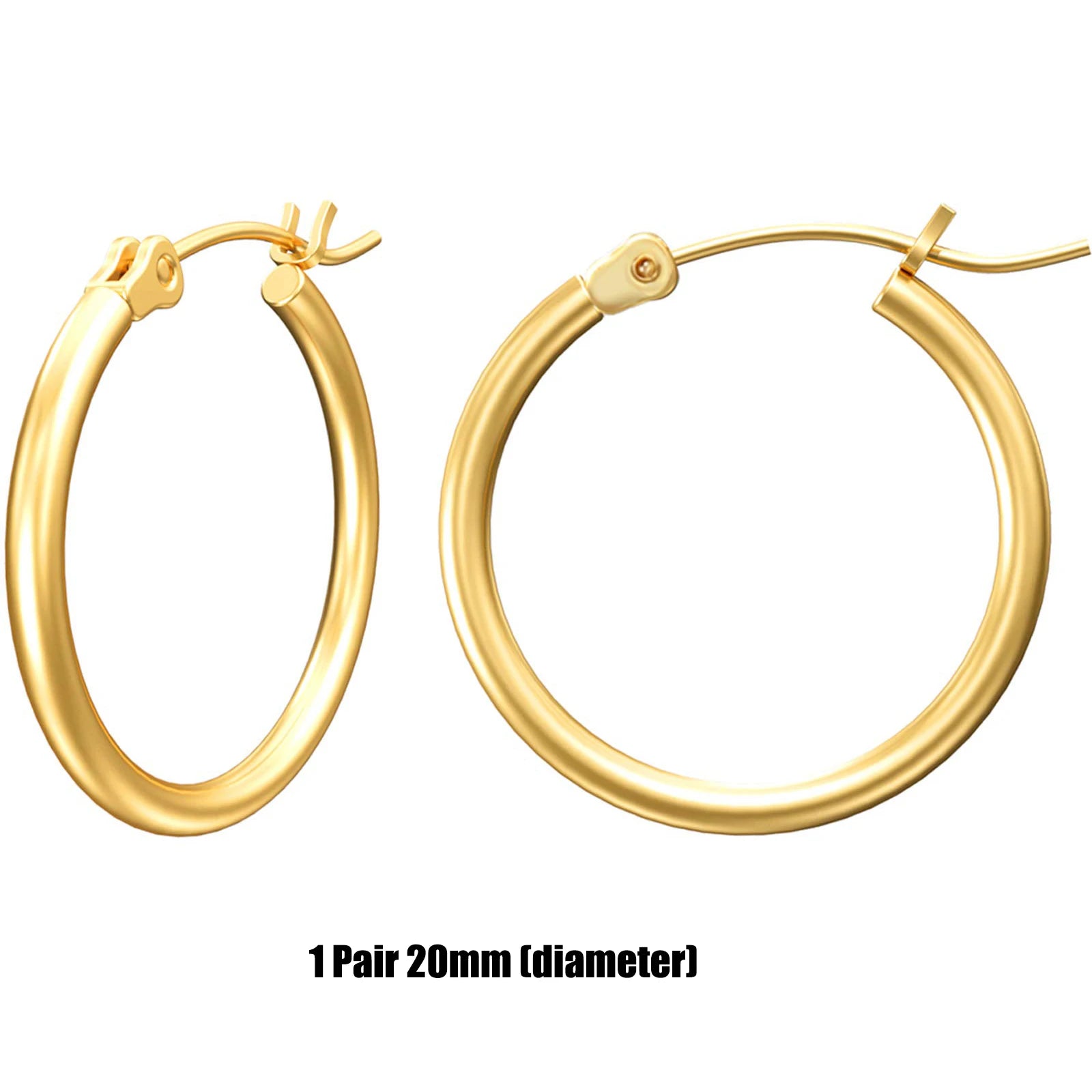 Shevalues Hoop Earrings Set for Women Man 14K Real Gold Plated Copper Hoops with 925 Sterling Silver Needle New Modern Jewelry