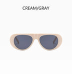 Retro Large Sunglasses for Women Fashionable Wide Legs New Large Frame Sunglasses Gradient Color Personalized Glasses Goggles
