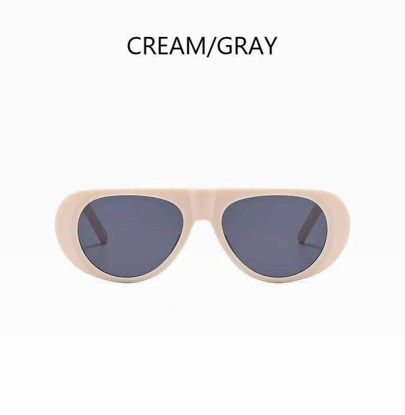 Retro Large Sunglasses for Women Fashionable Wide Legs New Large Frame Sunglasses Gradient Color Personalized Glasses Goggles