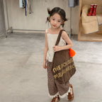 2026 Summer New Girls Lace Wide Leg Pants Toddler Thin Casual Pants Baby Girl Floral Mosquito Proof Pants Cotton Kids Clothes