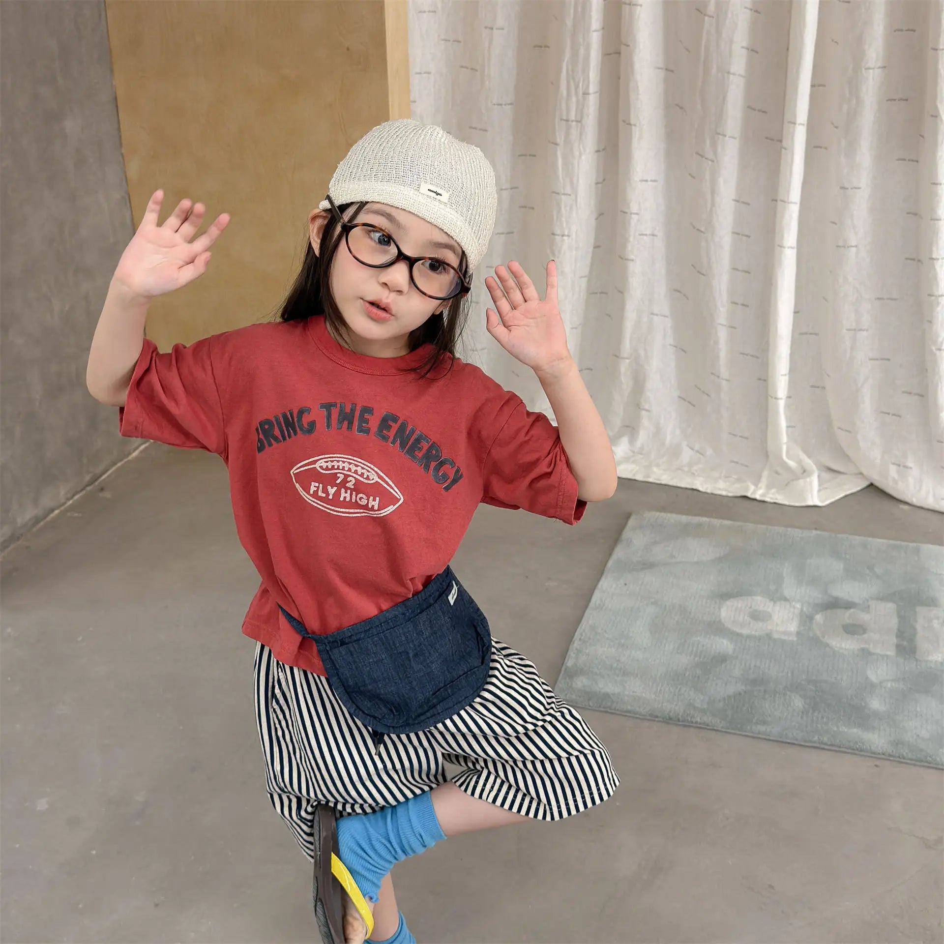 2026 Summer New Children Short Sleeve T Shirts Cotton Boys Letter Print Casual Tee Baby Girls O-neck Loose Tops Kids Clothes