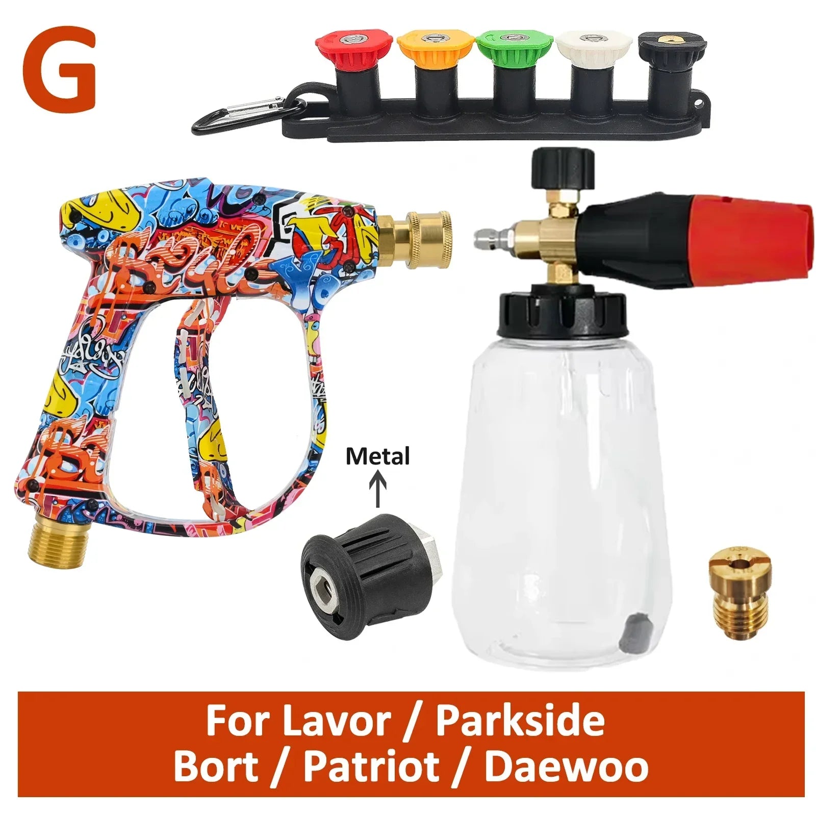 Graffiti Design High-Pressure Foam Gun Set - Multi-Brand Fit