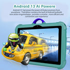[New Arrivals] Kids Tablet 7 inch Android 13 Bluetooth WiFi HDScreen with Protective Case Parental Control System Dual Cameras Pre Installed Educational Apps Ideal Learning Tablet for Boys and Girls Pink Blue Best Gift For Ki