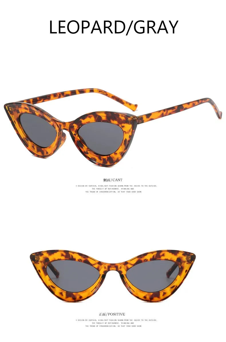 Small Frame Sunglasses Men Women Vintage Cat Eye Sun Glasses Brand Designer Concave Black Cateye Eyewear Shades UV400