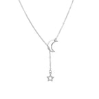 New Simple Moon Star Pendant Choker Necklace Simple Gold Color Alloy Charm Chain Collares Necklace For Women Party Jewelry