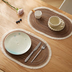 Set of 4 Oval Placemats Heat-resistant Table Mats Washable Non-slip Dining Table Mats