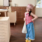 2026 Summer New Children Sleeveless T Shirts Cute Girls Bottoming Shirts Cotton Baby Girl Striped Sling Vest Kids Clothes