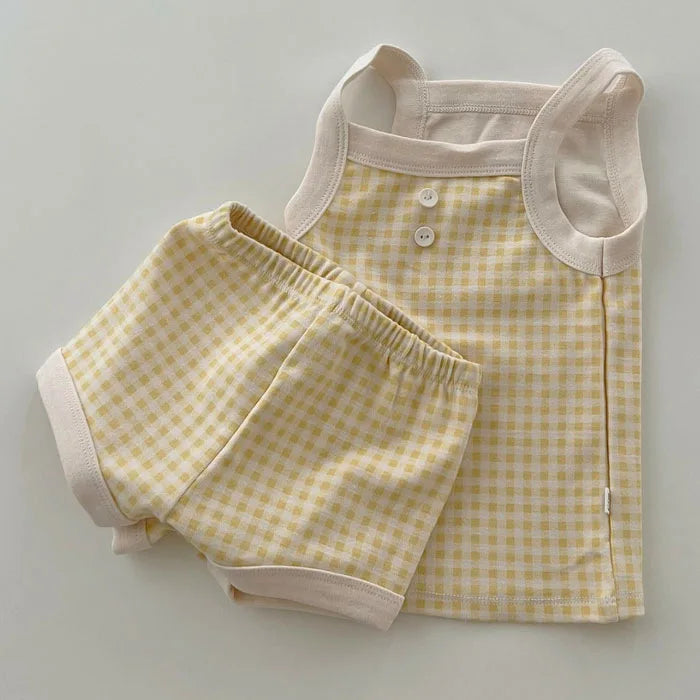 2025 New Baby Sleeveless Clothes Set Boy Girl Summer Thin Cotton Vest + Shorts 2pcs Suit Infant Outfits Toddler Breathable Set