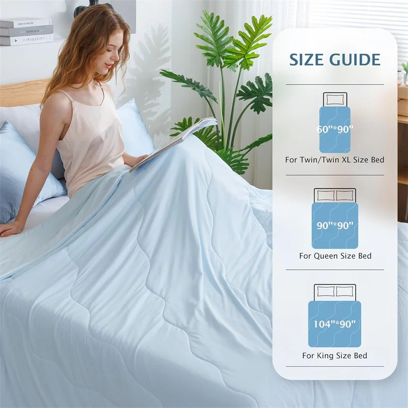Cooling Blanket for Summer Duvet Cooling Blankets for Hot Sleeper Skin-friendly Comforter Soft Breathable Cool Quilt Durable
