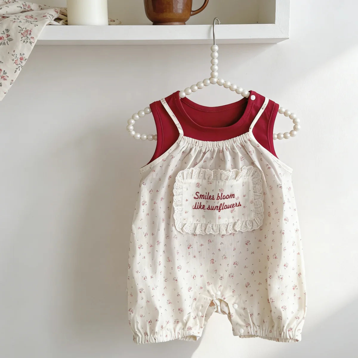 2026 Summer New Girls Sleeveless Clothes Set Baby Girl Sweet Floral Jumpsuit + Vest 2pcs Suit Infant Toddler Cotton Outfits