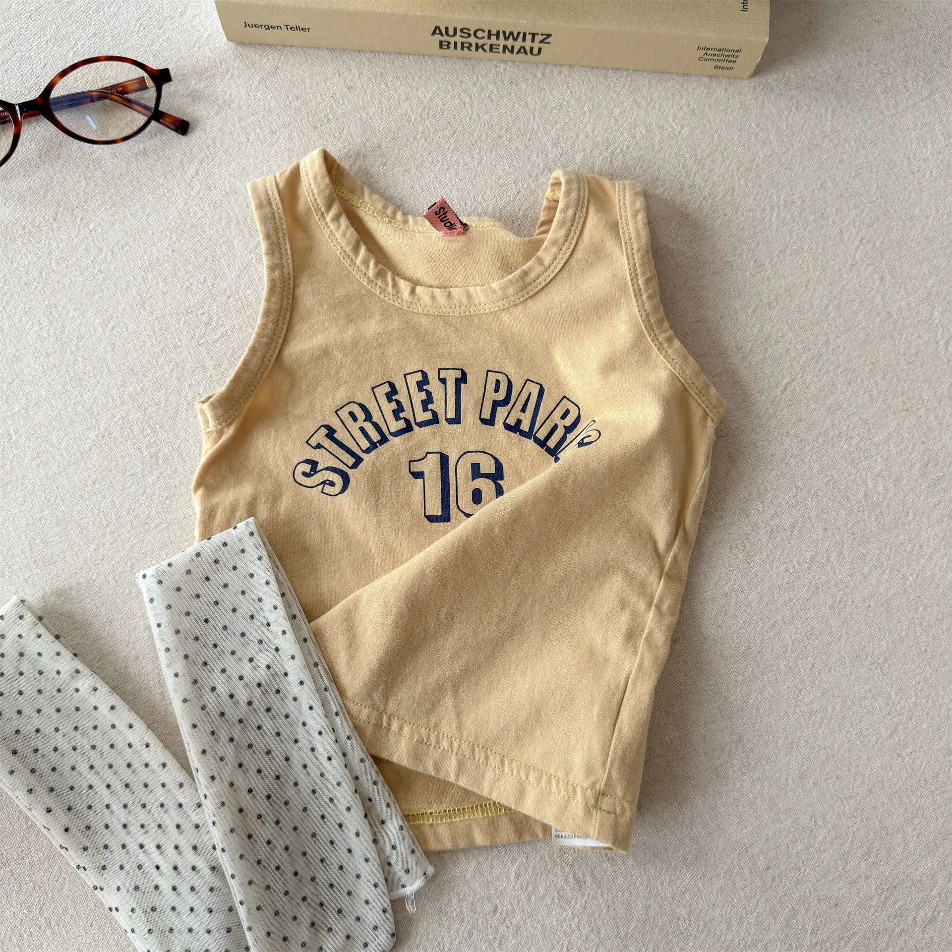 2026 Summer New Children Sleeveless T Shirts Cotton Boys Girls Letter Print Loose Vest Baby Thin Casual Tops Kids Clothes