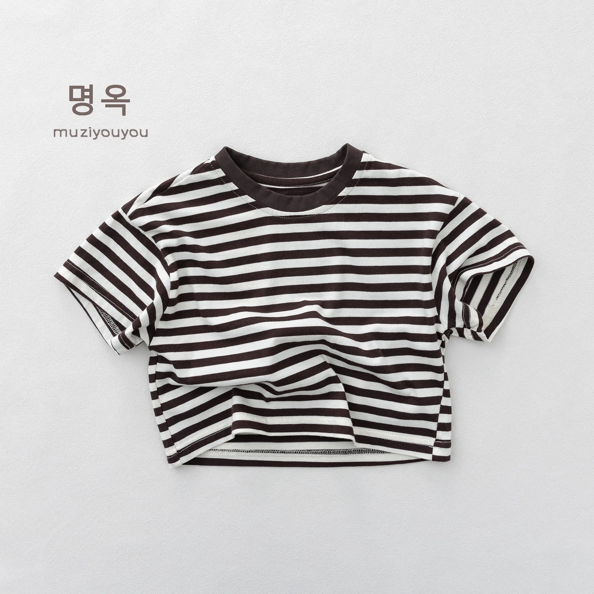 2026 Summer New Children Short Sleeve T Shirts Boys Casual Striped Tee Toddler Girls Cotton Loose Tops Kids Clothes