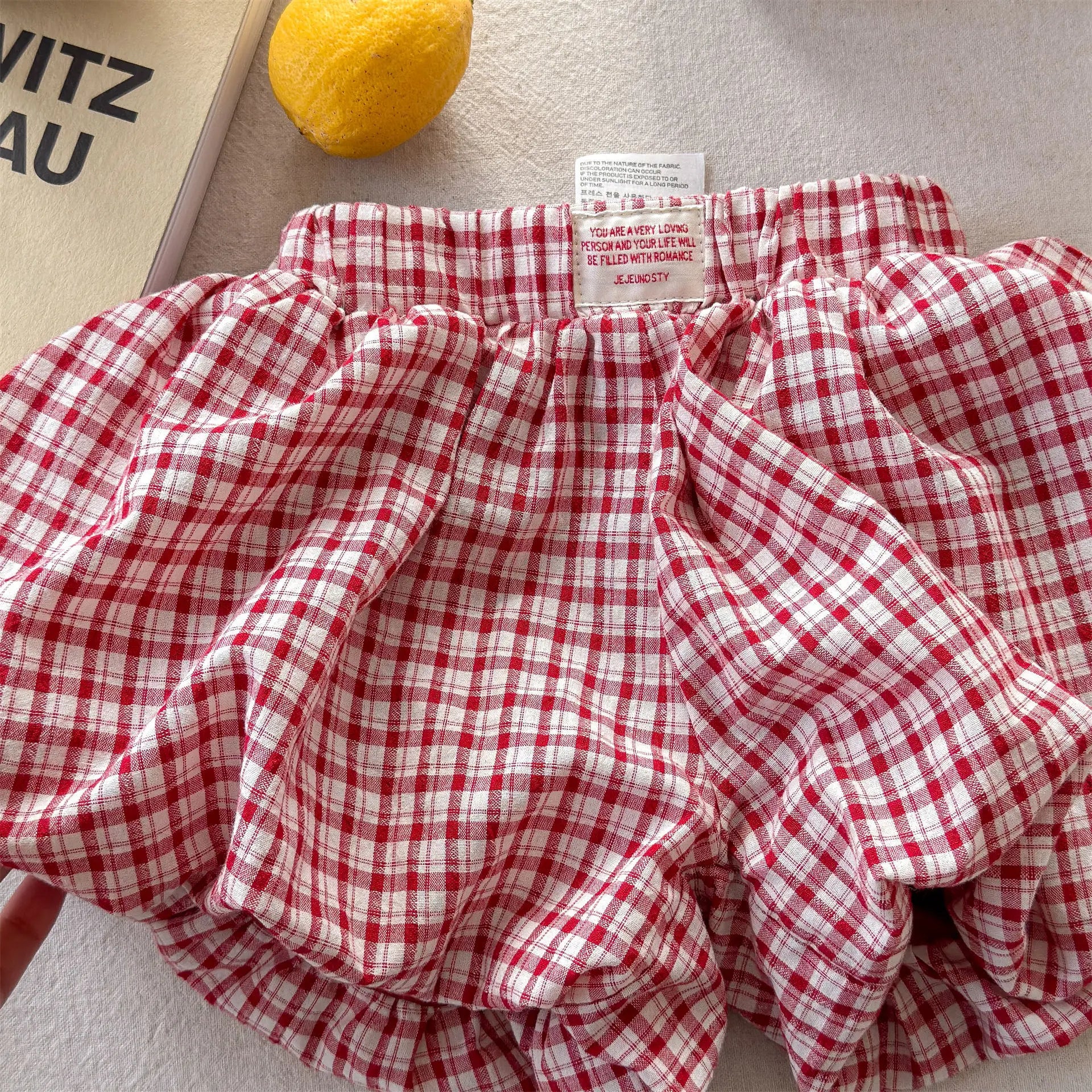 2026 Summer New Children Plaid Shorts Cotton Girls Cute Loose Culottes Kids Fashion Casual Shorts Toddler Clothes