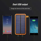 Lenovo LED Solar Power Bank  200000mAh 4 Solar Panels Wireless Charger Portable External Battery Flashlight for Outdoor Travel